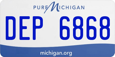 MI license plate DEP6868