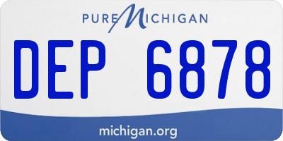 MI license plate DEP6878