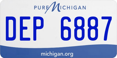 MI license plate DEP6887
