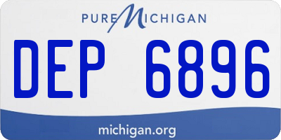 MI license plate DEP6896