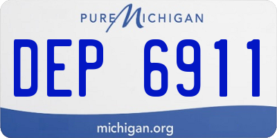 MI license plate DEP6911