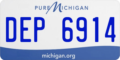 MI license plate DEP6914