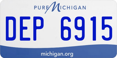 MI license plate DEP6915