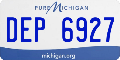 MI license plate DEP6927