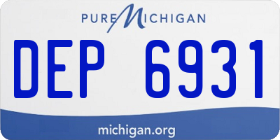 MI license plate DEP6931