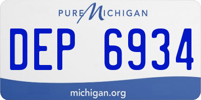 MI license plate DEP6934
