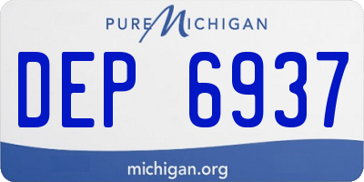 MI license plate DEP6937