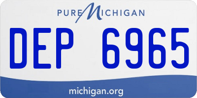 MI license plate DEP6965