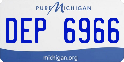 MI license plate DEP6966