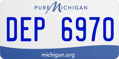 MI license plate DEP6970