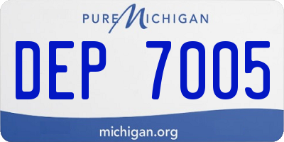 MI license plate DEP7005
