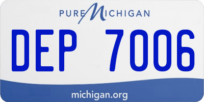 MI license plate DEP7006