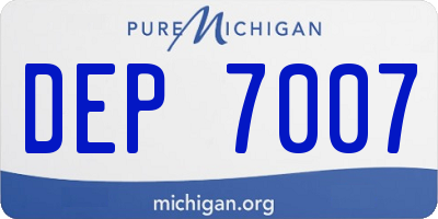 MI license plate DEP7007