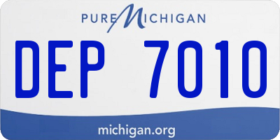 MI license plate DEP7010