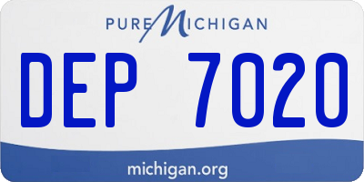 MI license plate DEP7020