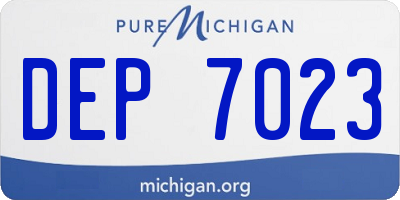 MI license plate DEP7023