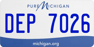 MI license plate DEP7026
