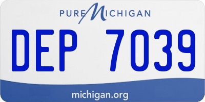 MI license plate DEP7039