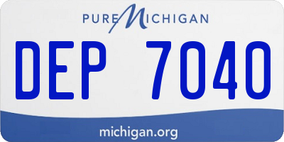MI license plate DEP7040