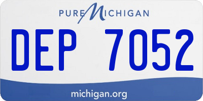 MI license plate DEP7052