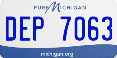 MI license plate DEP7063