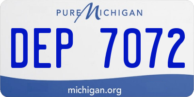 MI license plate DEP7072