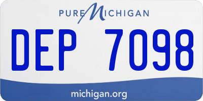 MI license plate DEP7098