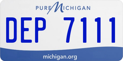 MI license plate DEP7111