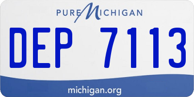 MI license plate DEP7113