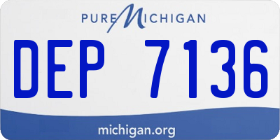 MI license plate DEP7136