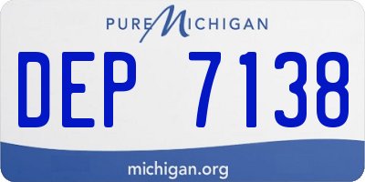 MI license plate DEP7138