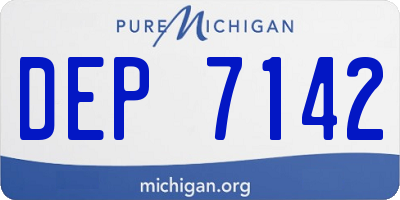MI license plate DEP7142