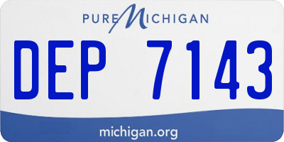 MI license plate DEP7143
