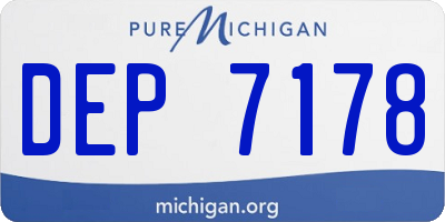 MI license plate DEP7178