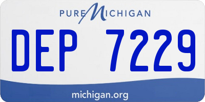 MI license plate DEP7229