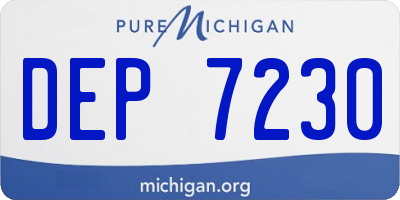 MI license plate DEP7230