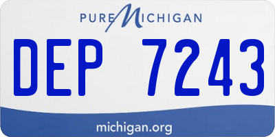 MI license plate DEP7243