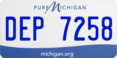 MI license plate DEP7258