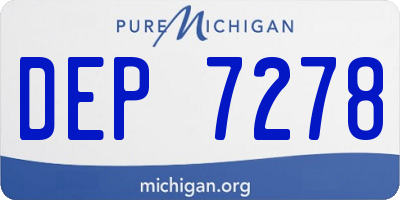 MI license plate DEP7278