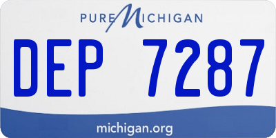 MI license plate DEP7287