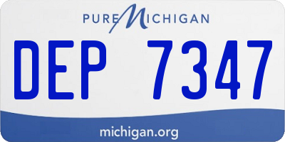 MI license plate DEP7347