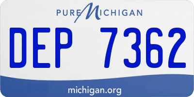 MI license plate DEP7362
