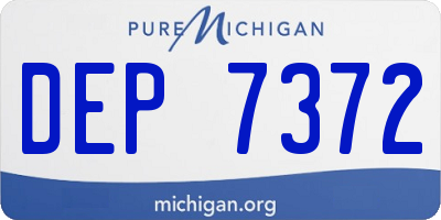 MI license plate DEP7372