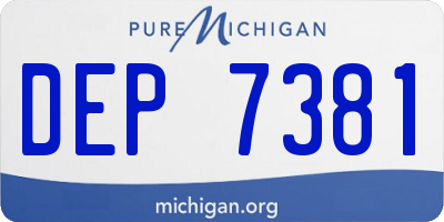 MI license plate DEP7381