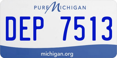MI license plate DEP7513