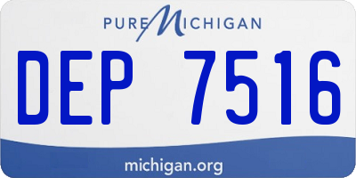 MI license plate DEP7516