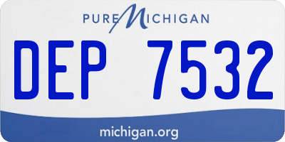 MI license plate DEP7532