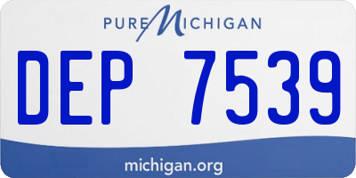 MI license plate DEP7539