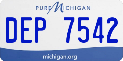 MI license plate DEP7542