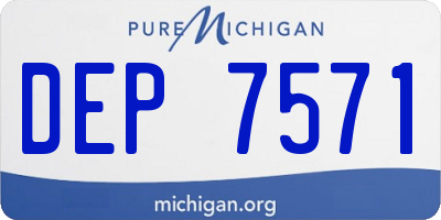 MI license plate DEP7571